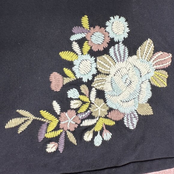 New The Limited Y2K Low Rise Black Cropped Sweatpants Size Large Vintage - Picture 3 of 11